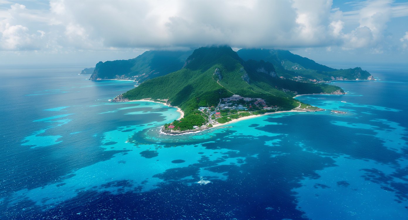 Mandalika Special Economic Zone Lombok aerial view showing coastal resort development and beachfront
